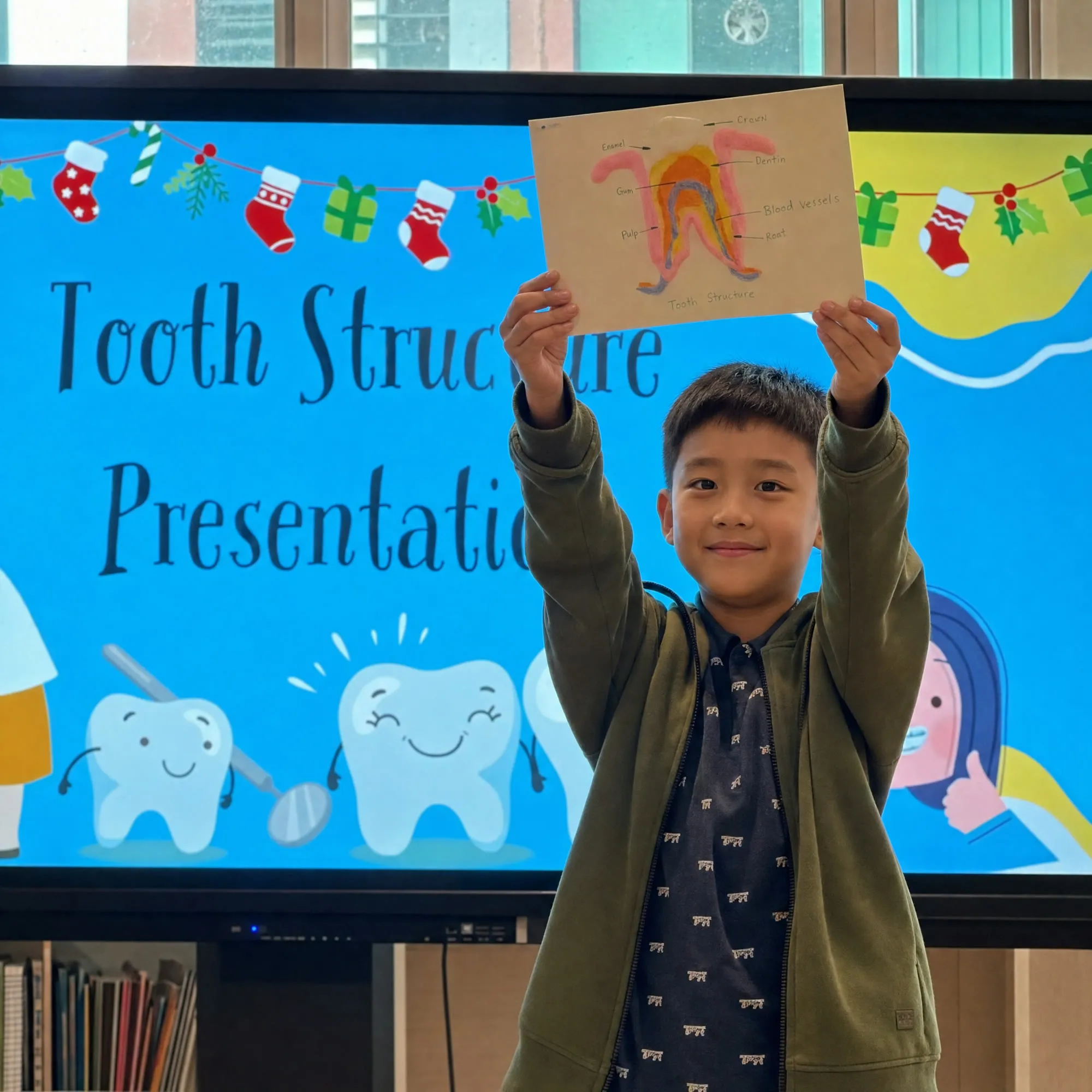 A TITAN student presenting his own work to the class